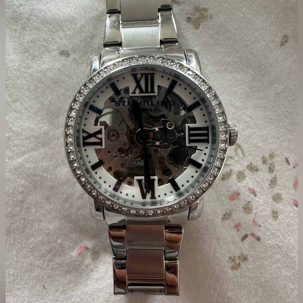 Women’s Stuhrling Stainless Steel Skeleton Watch